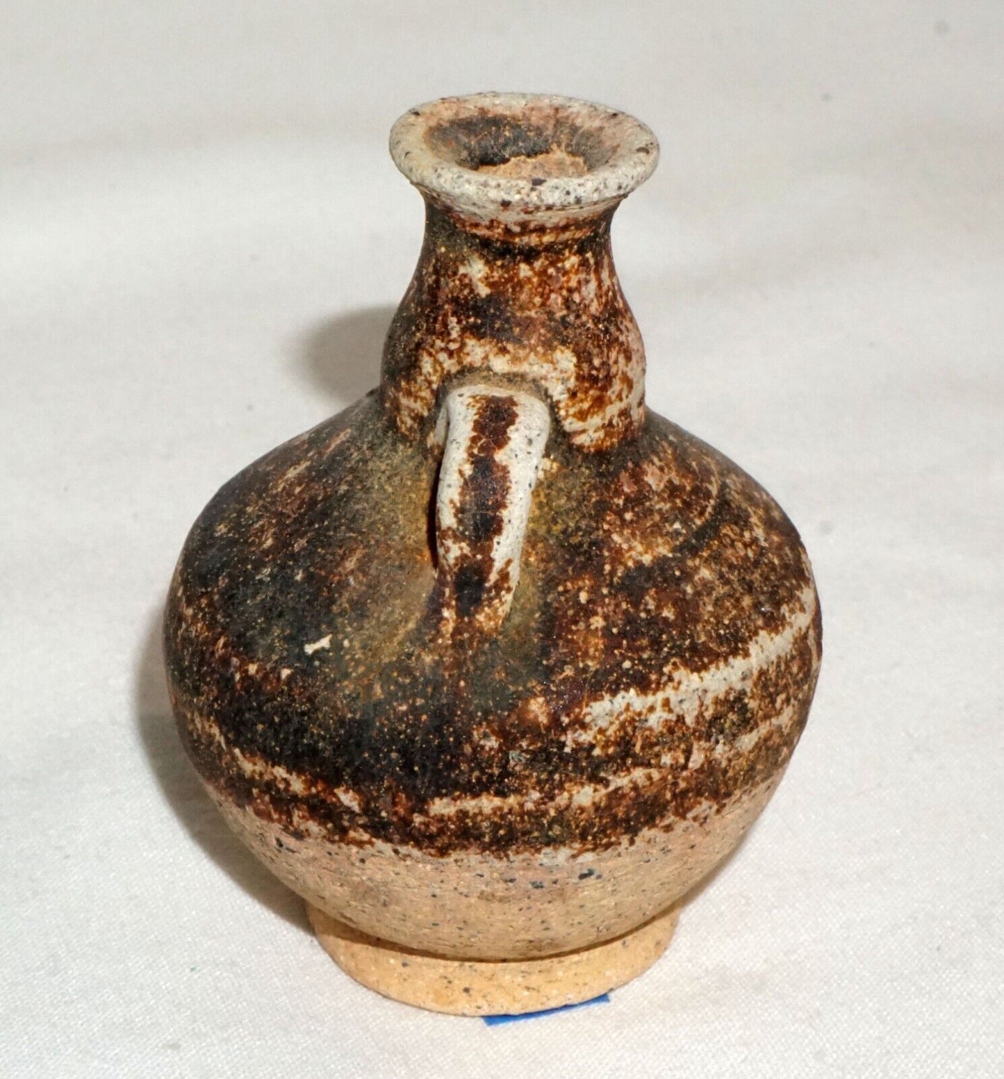 15C Thailand Sukhothai Sawankhalok Brown Glaze Jarlet w. applied Handles (JSt)29