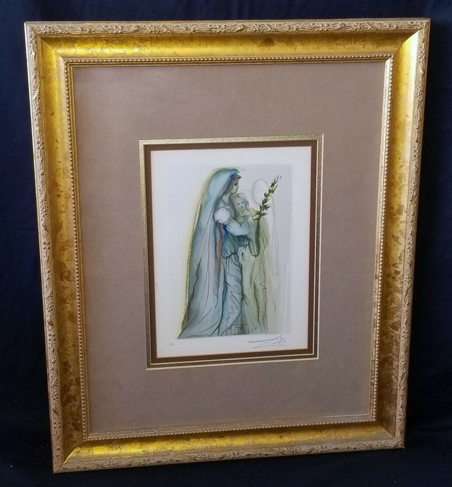 '60 Spanish Framed Color Print EA "Canto 32 Final Prayer" by Salvador Dali (WiR)