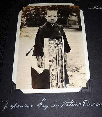 10 x1930's PHOTOGRAPHS ALBUM PAGE of JAPAN, YOKOHAMA, NAGASAKI, KAMAKURA (gers)