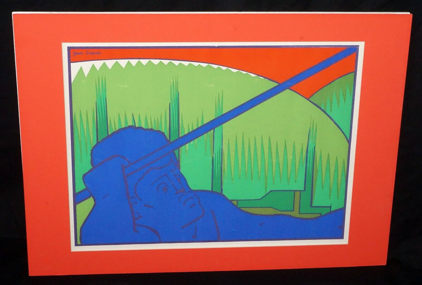 1970s Hawaii Silkscreen Print "Spear Thrower" by Jean Charlot (1898-1979) (***)