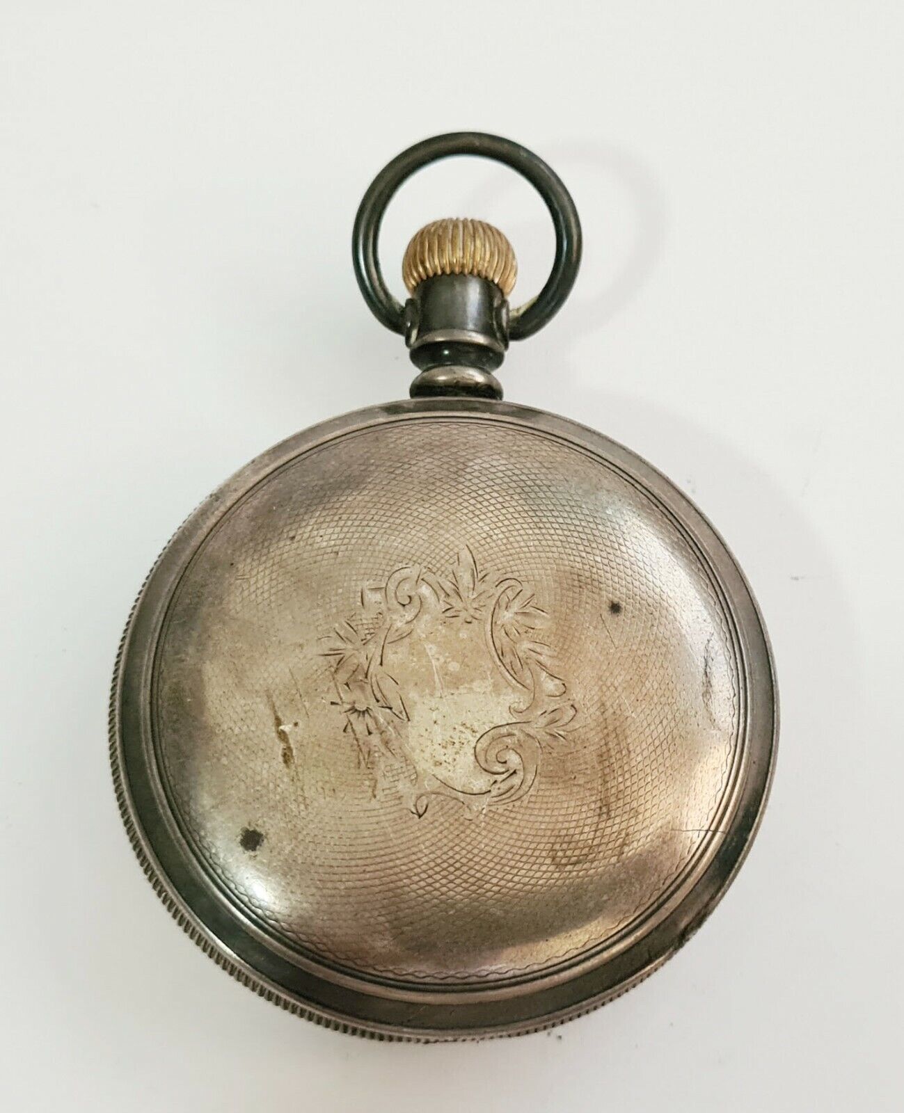 1897 US Silver Plated Open Face Gents Half Hunter Pocket Watch by Elgin (AHB)