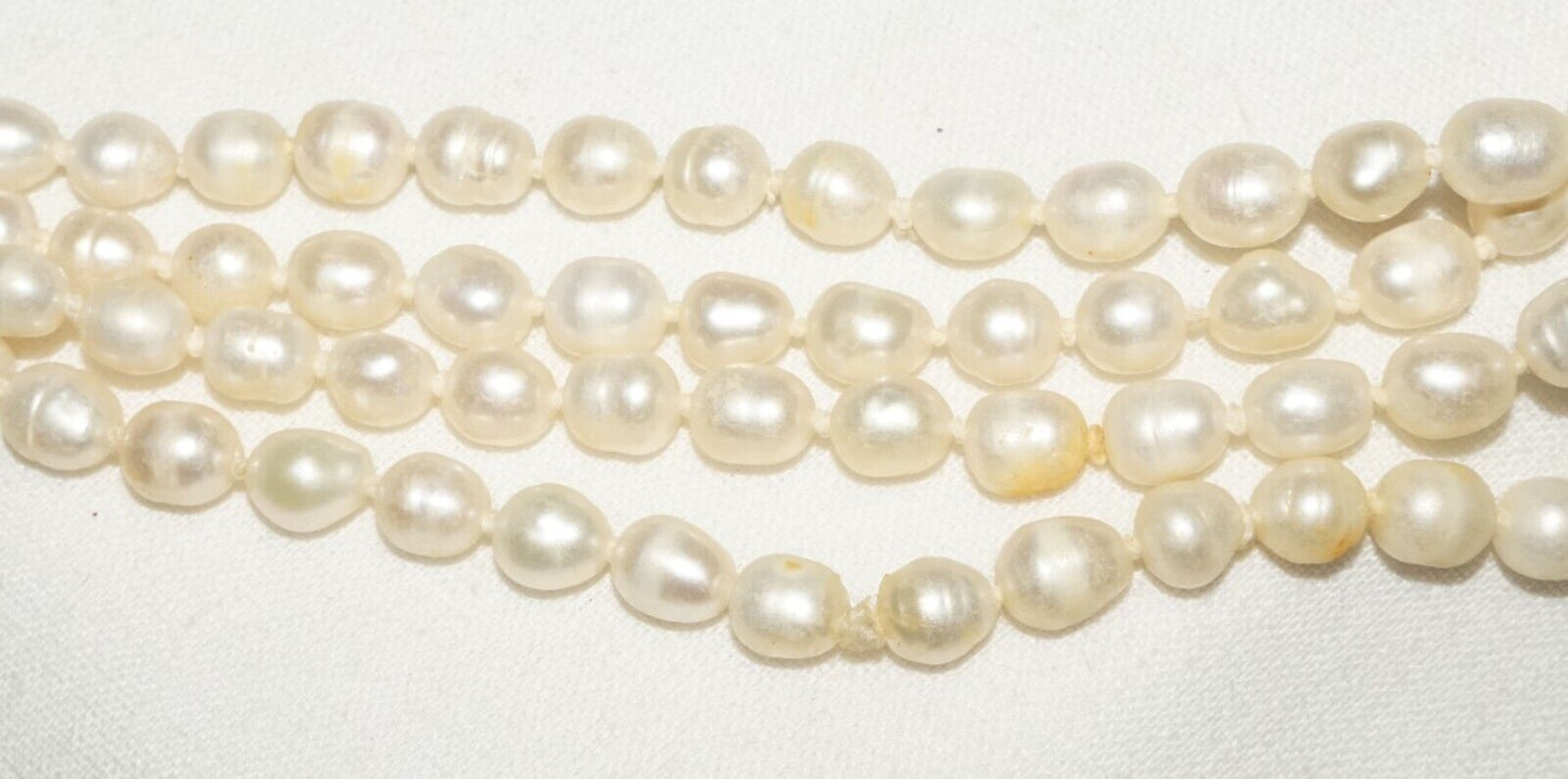 Vintage Baroque Pearl Necklace 62" no Clasp (FeD)#2