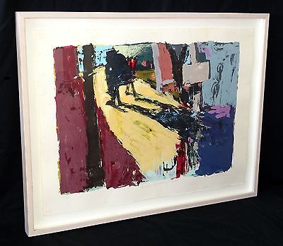 1980s Abstract Print 17/36 "Generic Brooding Figure" by Frances Mill (Uem)