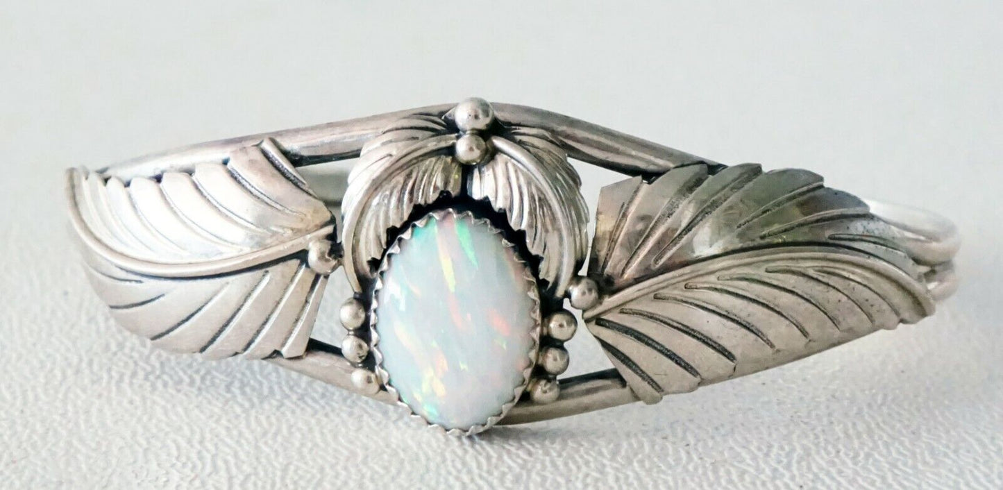 2Pc Sterling Silver Bracelet Lot w. 2x Garnets & 1x White Opal by VV (SaR)#176