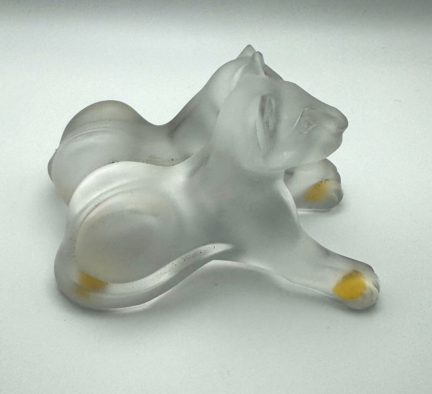 Vintage French Lalique Crystal Tambwee Lion Cubs Figurine Signed (TuC)