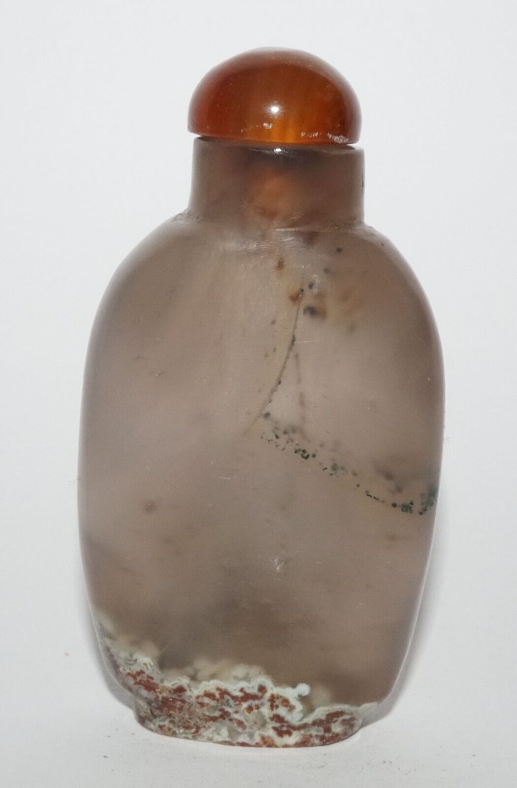 Vintage Chinese Semi Translucent Agate Snuff Bottle w. Agate Stopper (LeS) G16