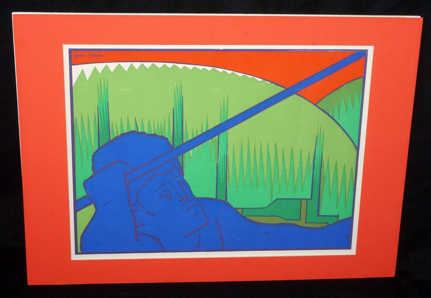 1970s Hawaii Silkscreen Print "Spear Thrower" by Jean Charlot (1898-1979) (***)