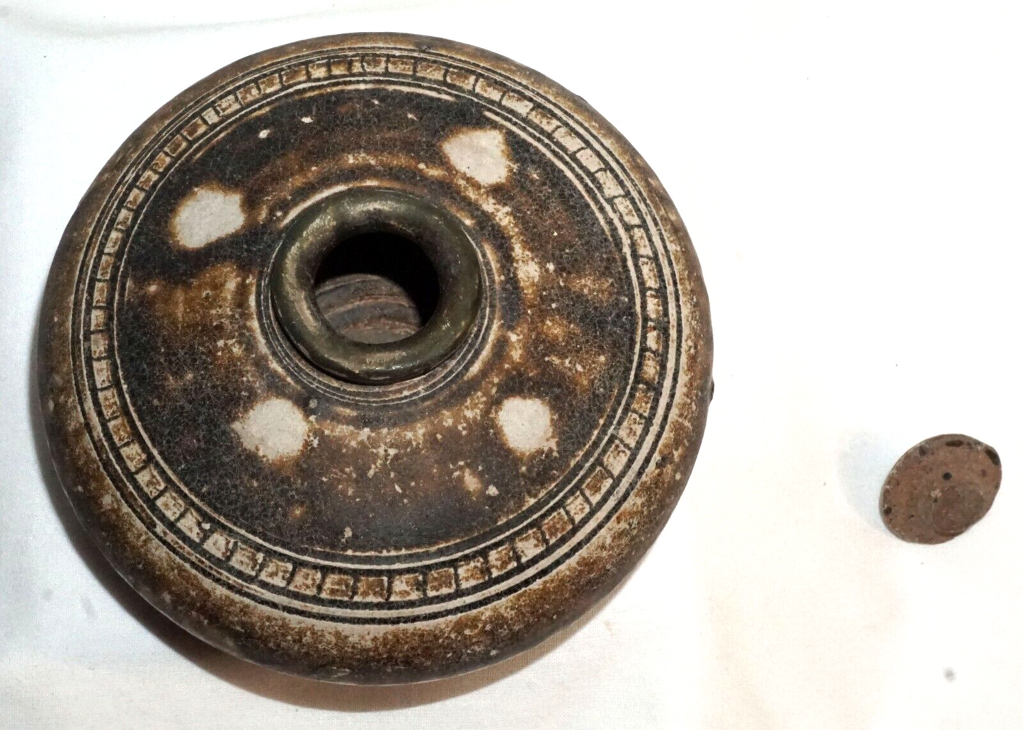 12C Antique Cambodian Khmer Brown Glaze Stoneware Covered Pot or Jar (JSt) 27