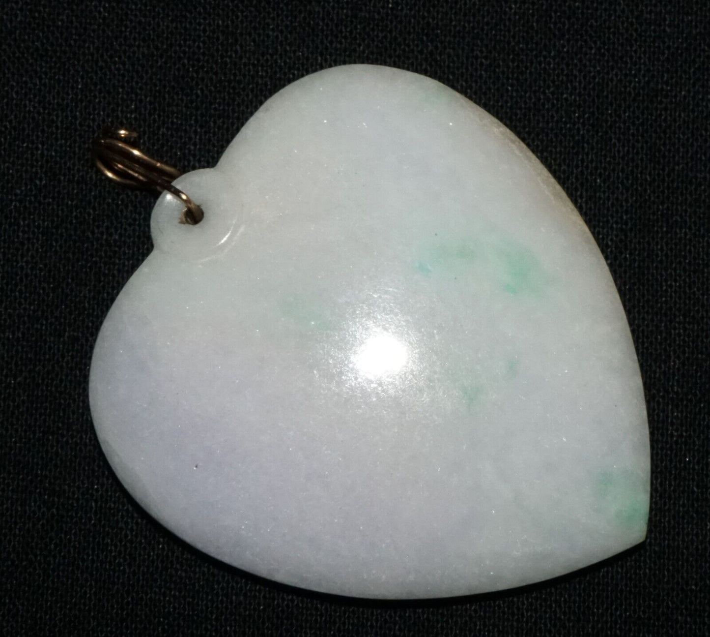 Vintage Chinese White Green Lavender Jadeite Jade Heart Motif Pendant (LeS) G8