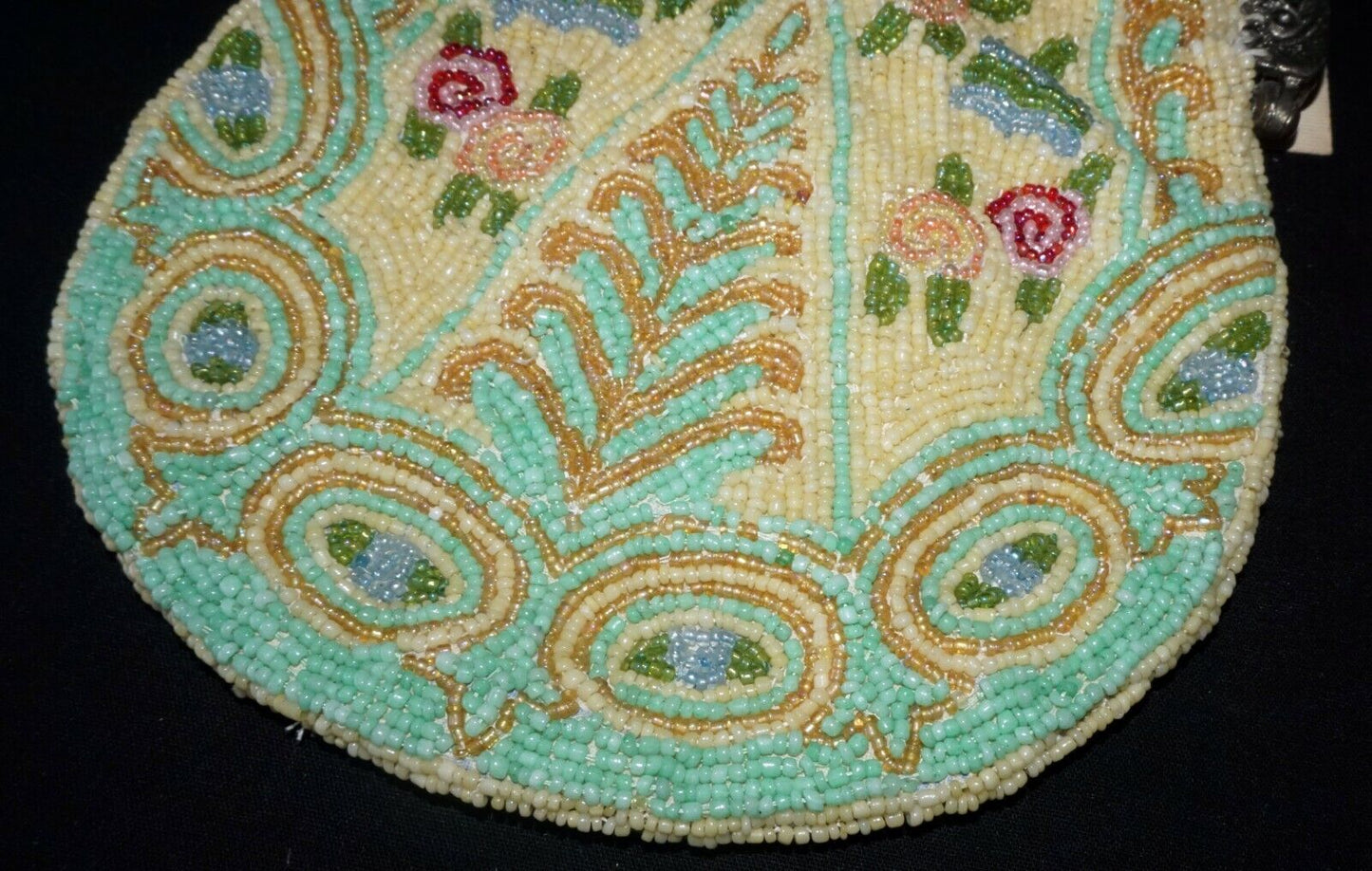 Vintage Floral Motif Beaded Multicolor Purse for Christiana made in India (HoB)