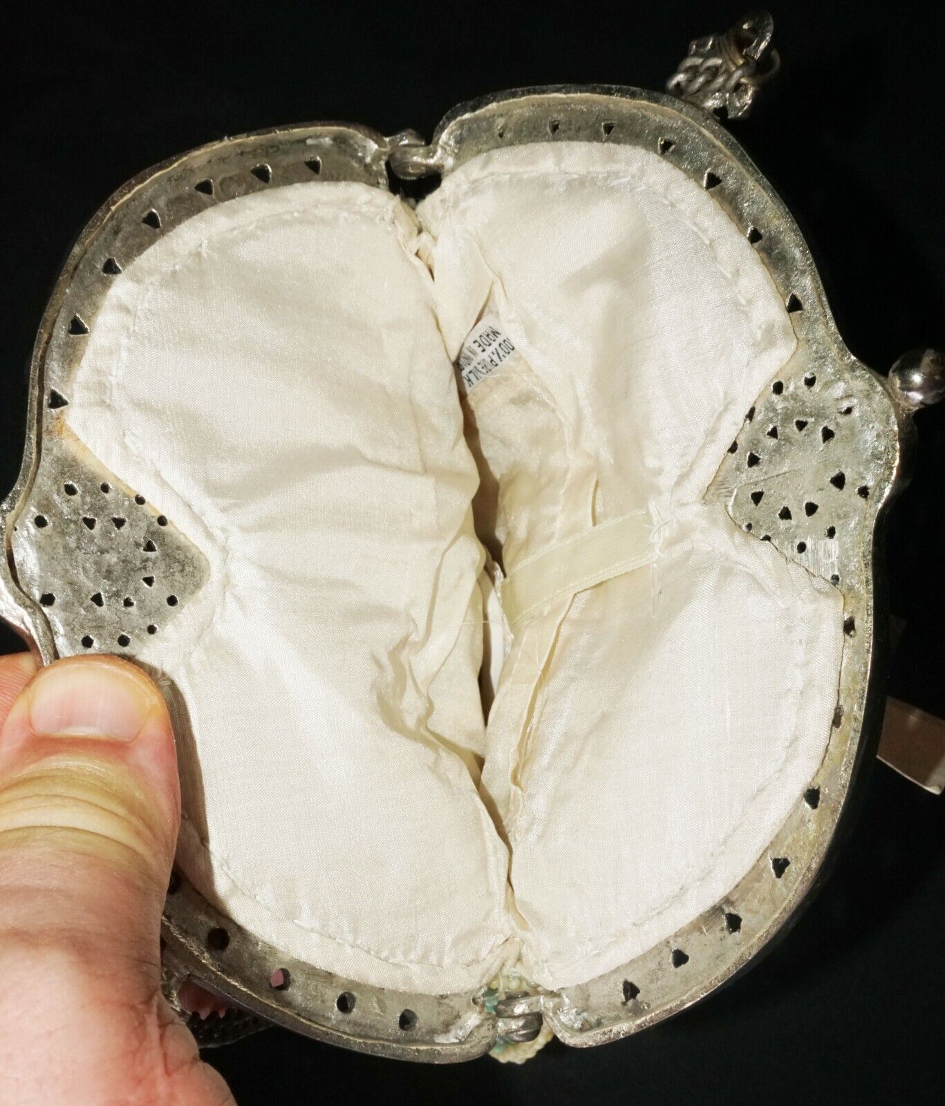 Vintage Floral Motif Beaded Multicolor Purse for Christiana made in India (HoB)