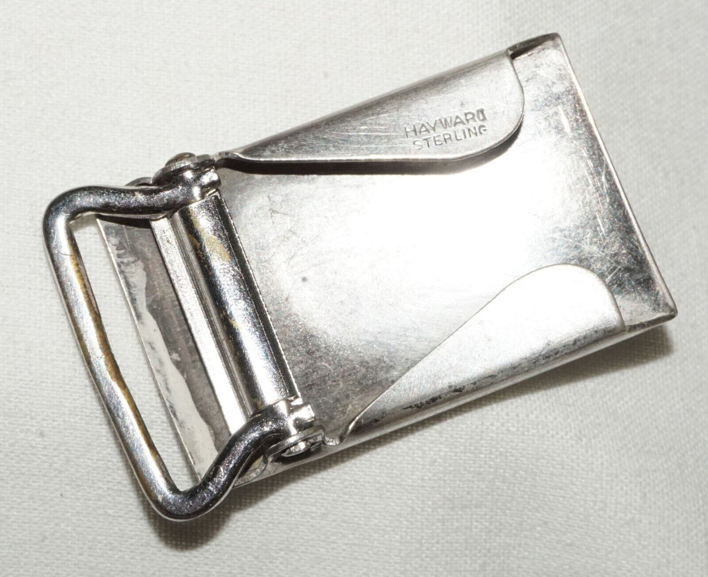 Vintage US Sterling Silver Ladies Belt Buckle "K of V" Engraving by Hayward(PiC)