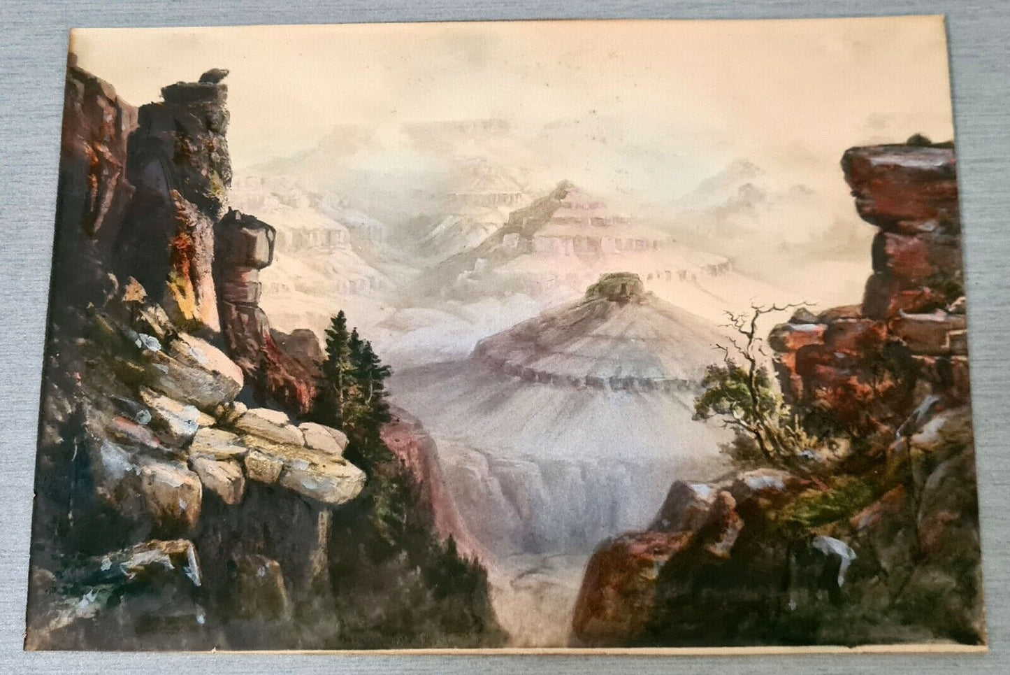 1924 California Gouache Painting on Paper "Grand Canyon" by J.M. (HeN)