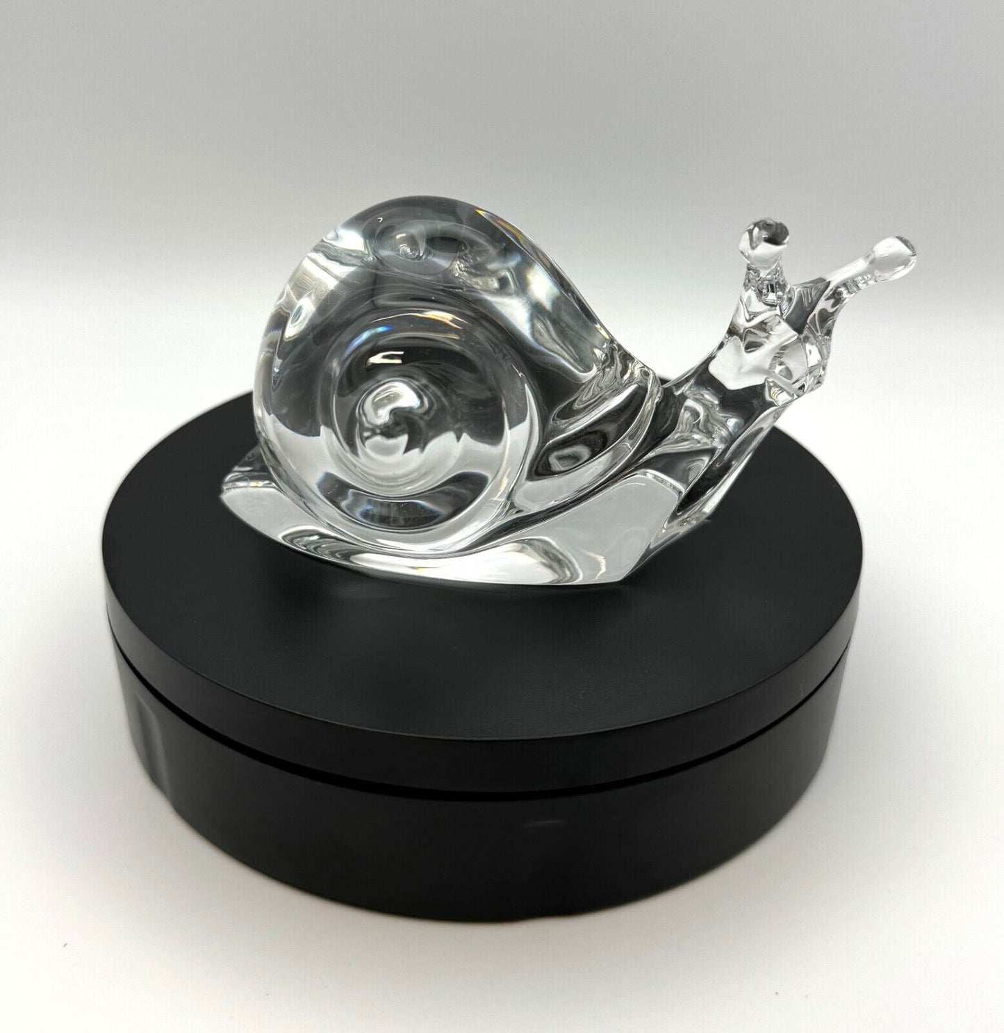 Vintage Crystal Baccarat Snail Figurine in Box (InS)13