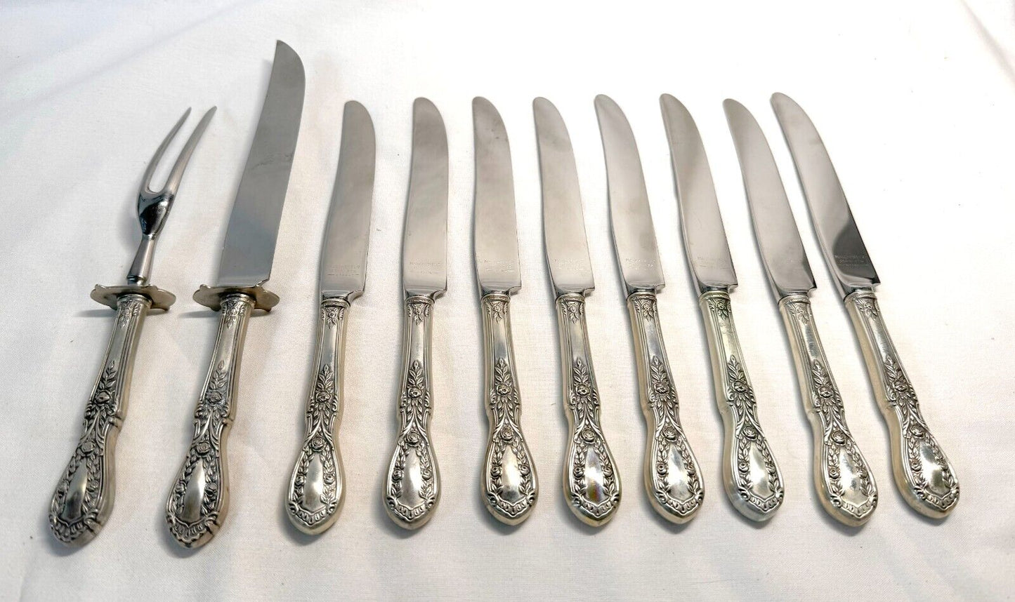 10Pc Sterling Silver Flatware Mixed Lot American Beauty Pat. by Manchester (ChB)