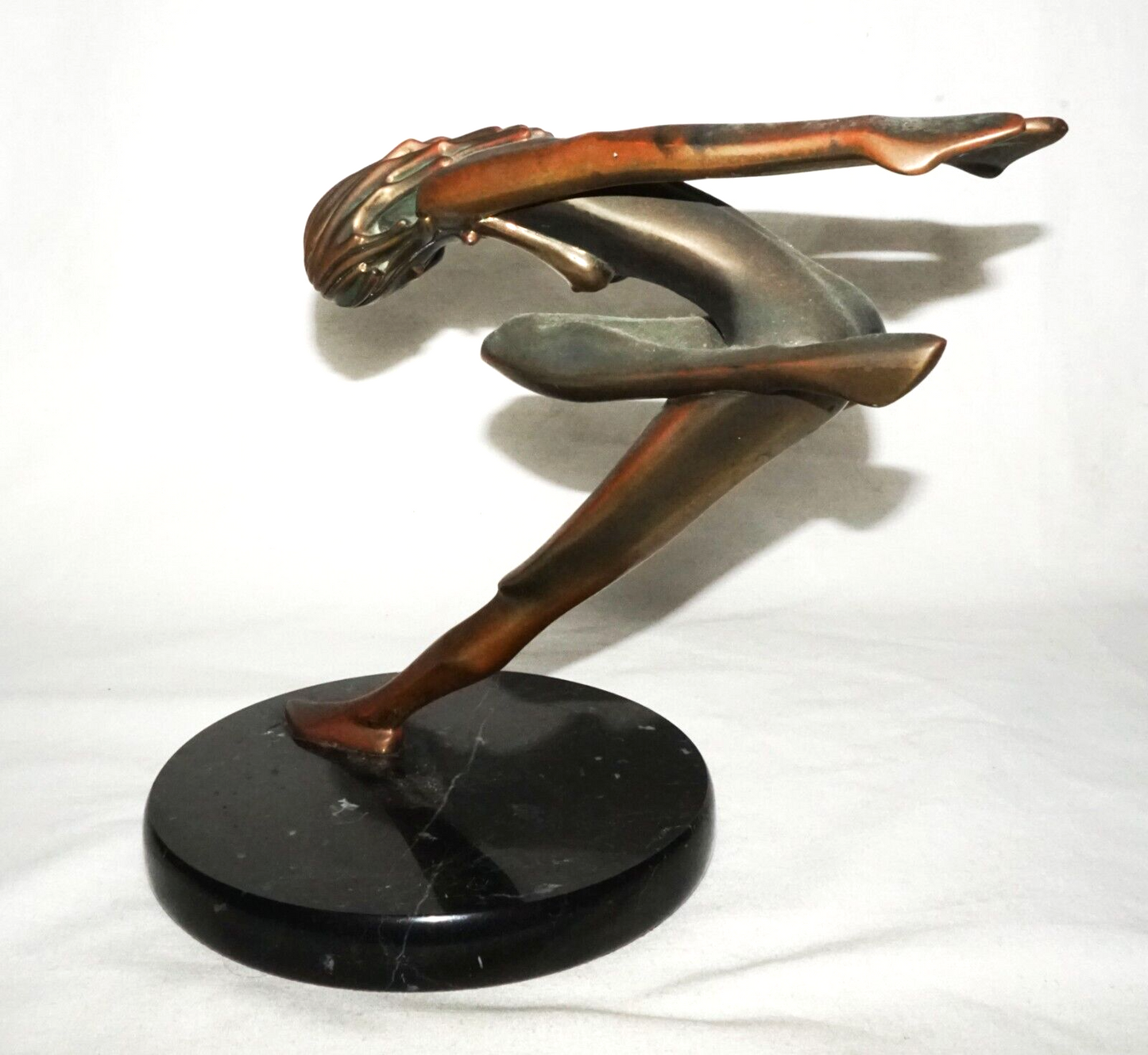 Vintage US Bronze Sculpture 51/100 Nude Dancer by Tom Bennett (b.1928) (InS)