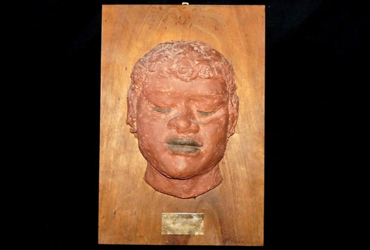 Hawaiian Woman Molded Head Sculpture on Koa Board Madge Tennent (1889-1972)(Nil)