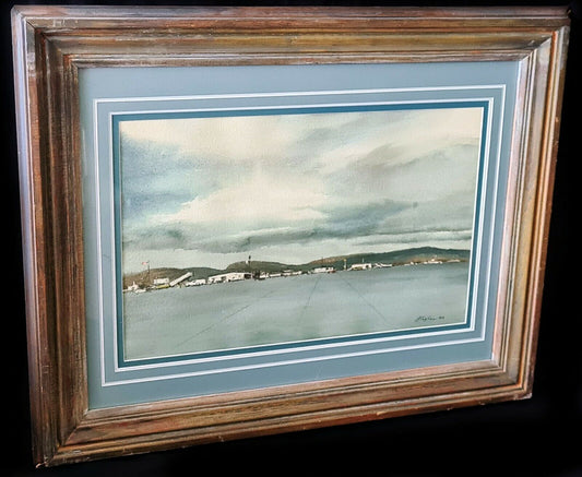 1965 US Watercolor Painting Reno Airport Charles Ross Kinghan (1895-1984) (KiA)