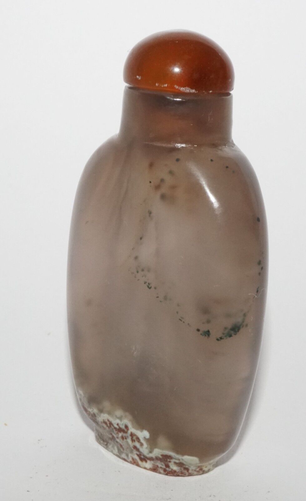 Vintage Chinese Semi Translucent Agate Snuff Bottle w. Agate Stopper (LeS) G16