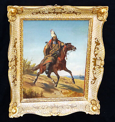 1910s Middle Eastern/Mongolian Oil Painting "Tribesman on a Horse" by Graf (Ber)