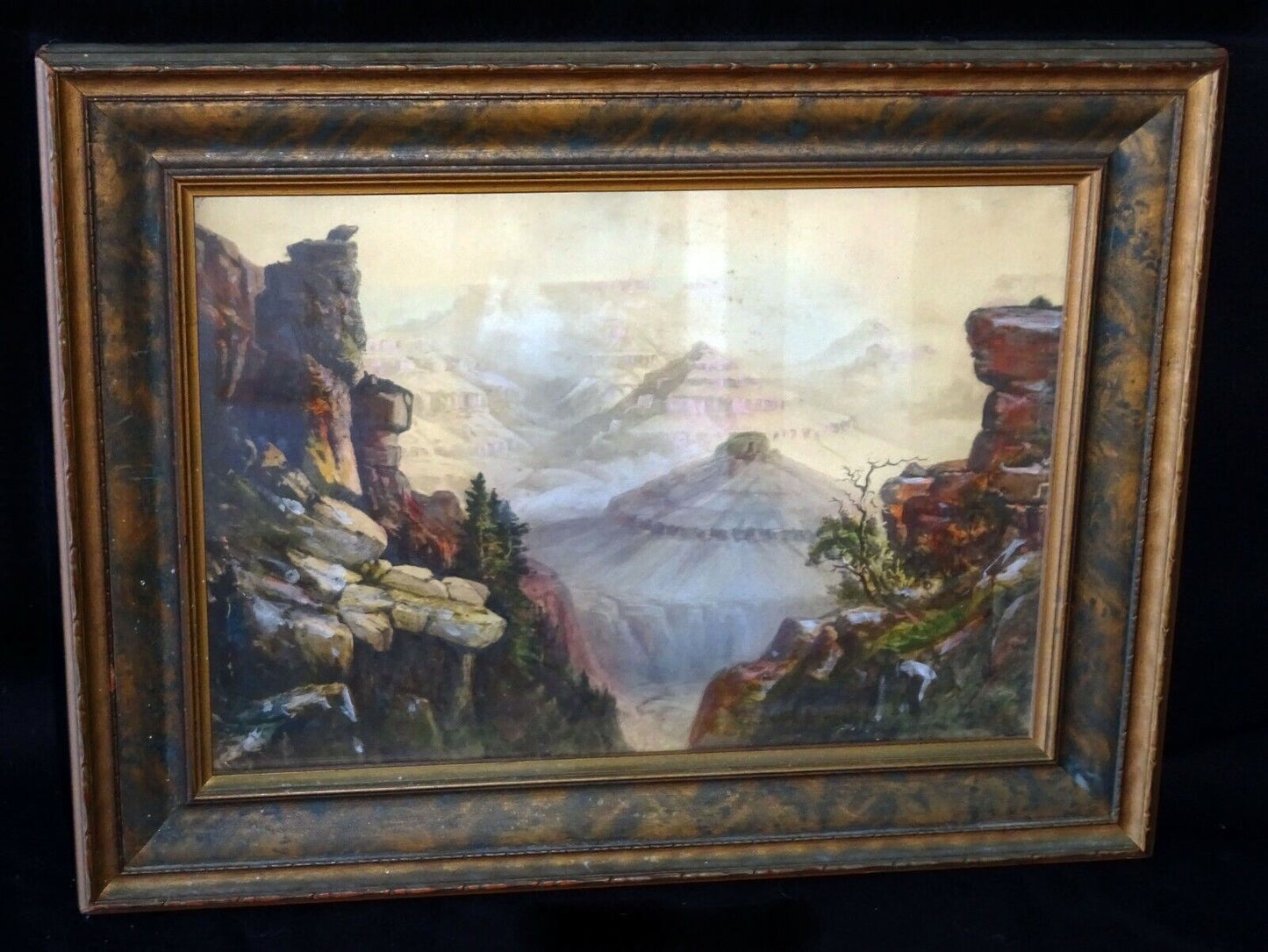 1924 California Gouache Painting on Paper "Grand Canyon" by J.M. (HeN)