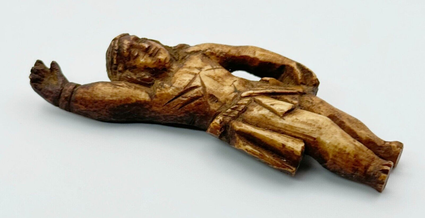 Antique Indo-Portuguese Bovine Bone Goa Jesus Carving (MiM)