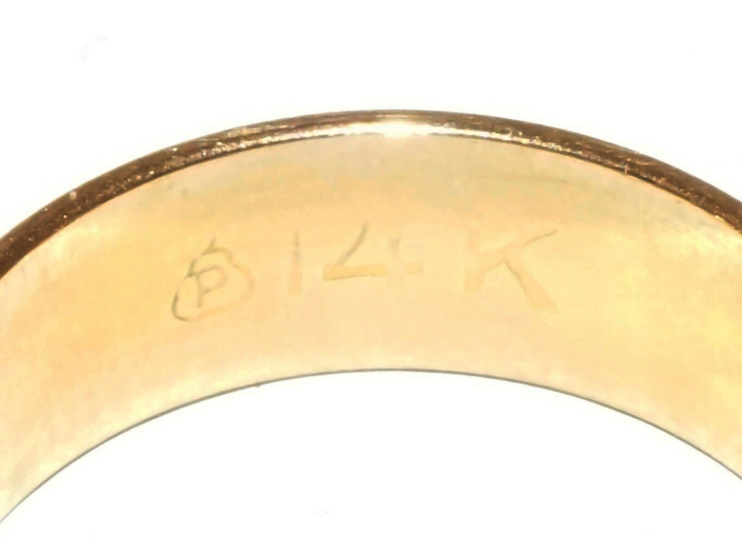 Vintage 14k Yellow Gold Wedding Band Ring Sz.5.5 w. Textured Design (BrM)#1