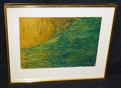 1965 Italian Abstract Oil Painting "Ocean" by Mario Lepore (1908-1972) (Rud)