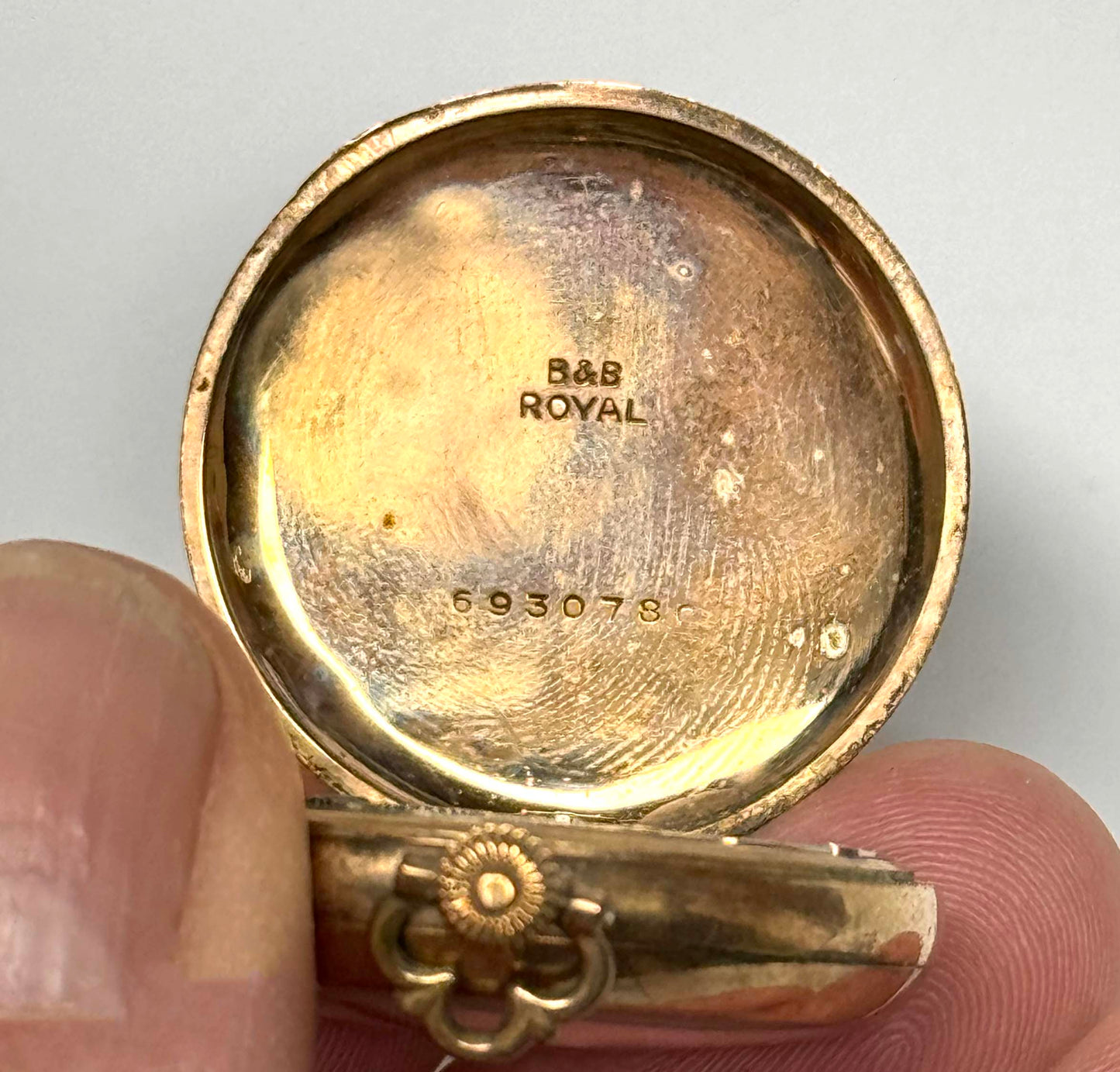 Antique US Gold Plated B&B Royal Manual Pocket Watch by Elgin