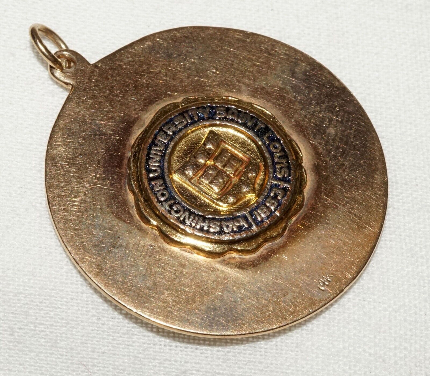 Vintage US 14k Y. Gold & Enamel Pendant Georgetown University Seal Motif (MuS)