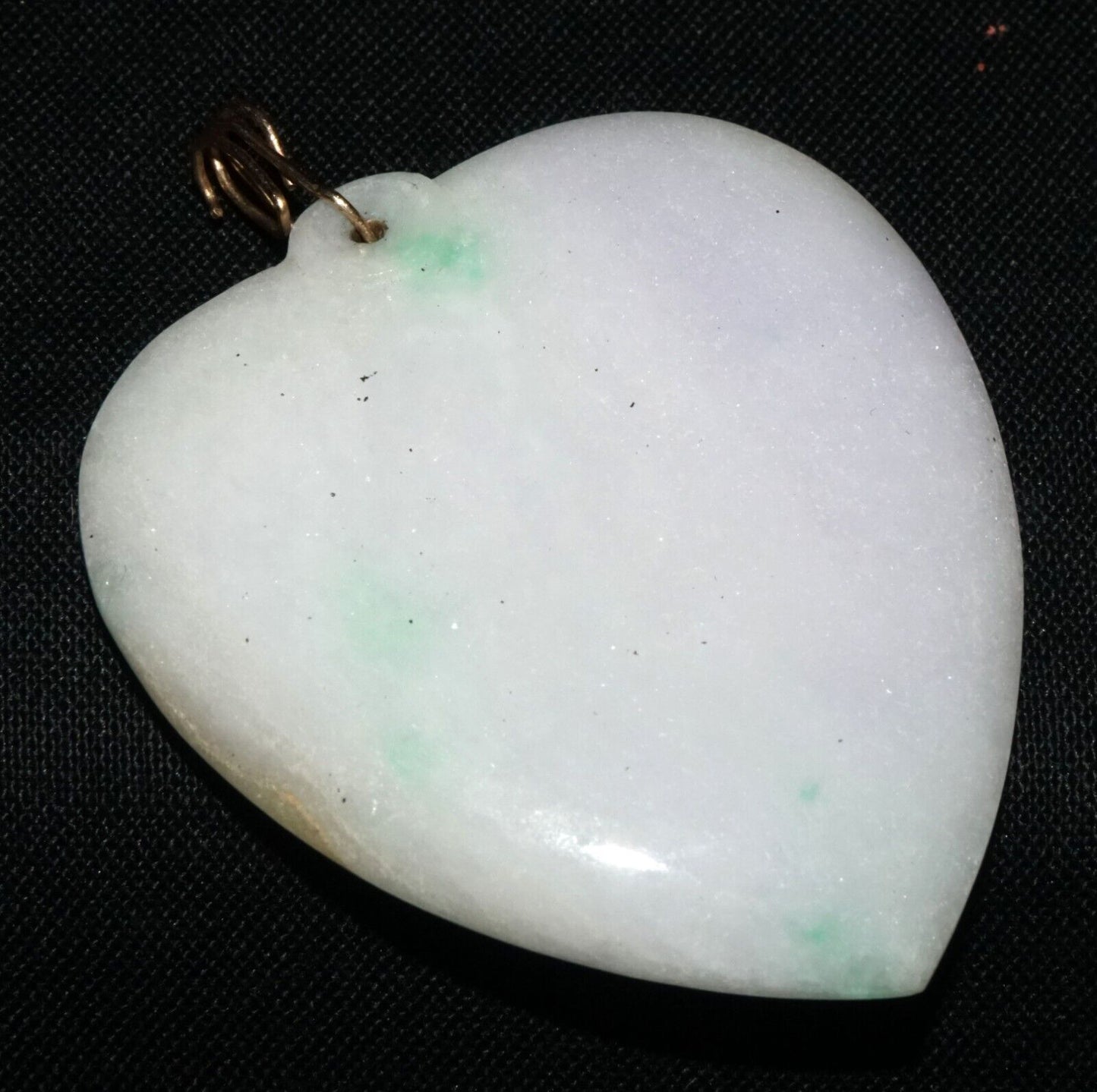 Vintage Chinese White Green Lavender Jadeite Jade Heart Motif Pendant (LeS) G8