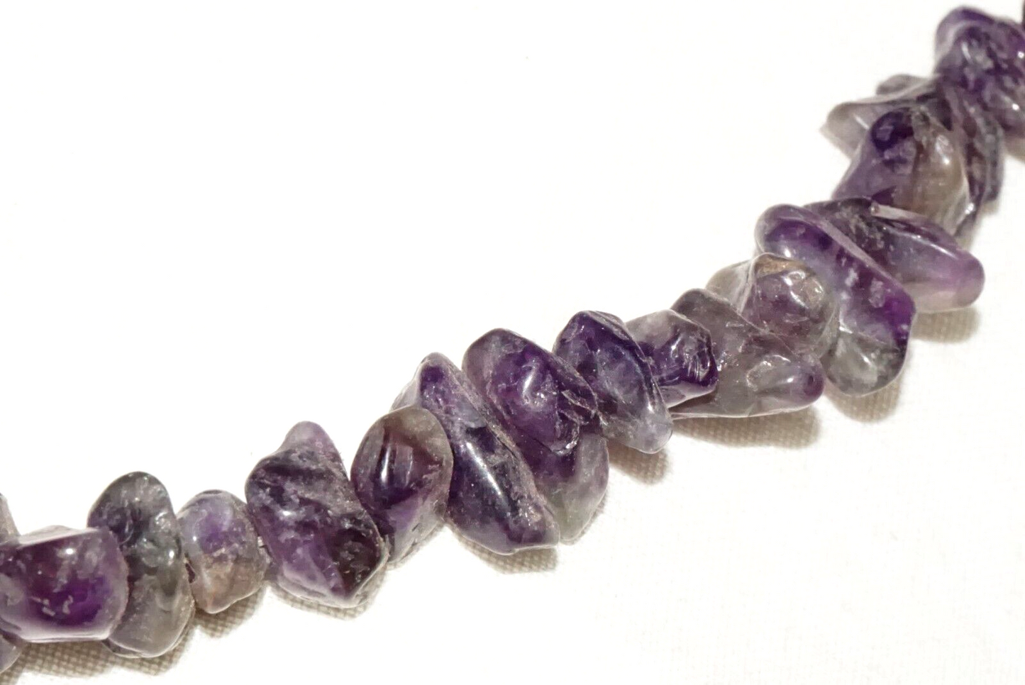 Vintage Fluorite Pebble Bead Necklace w. Gold Plated Clasp (BeM)#8