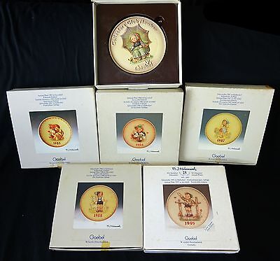 6x Vtg Goebel Mixed Lot Collectors Plates '85/'86/'87/'88/'95 & Plaque '78 (Coc)
