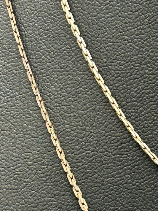 Vintage Italian Sterling Silver 925 Serpentine Style Necklace 29" (McC)