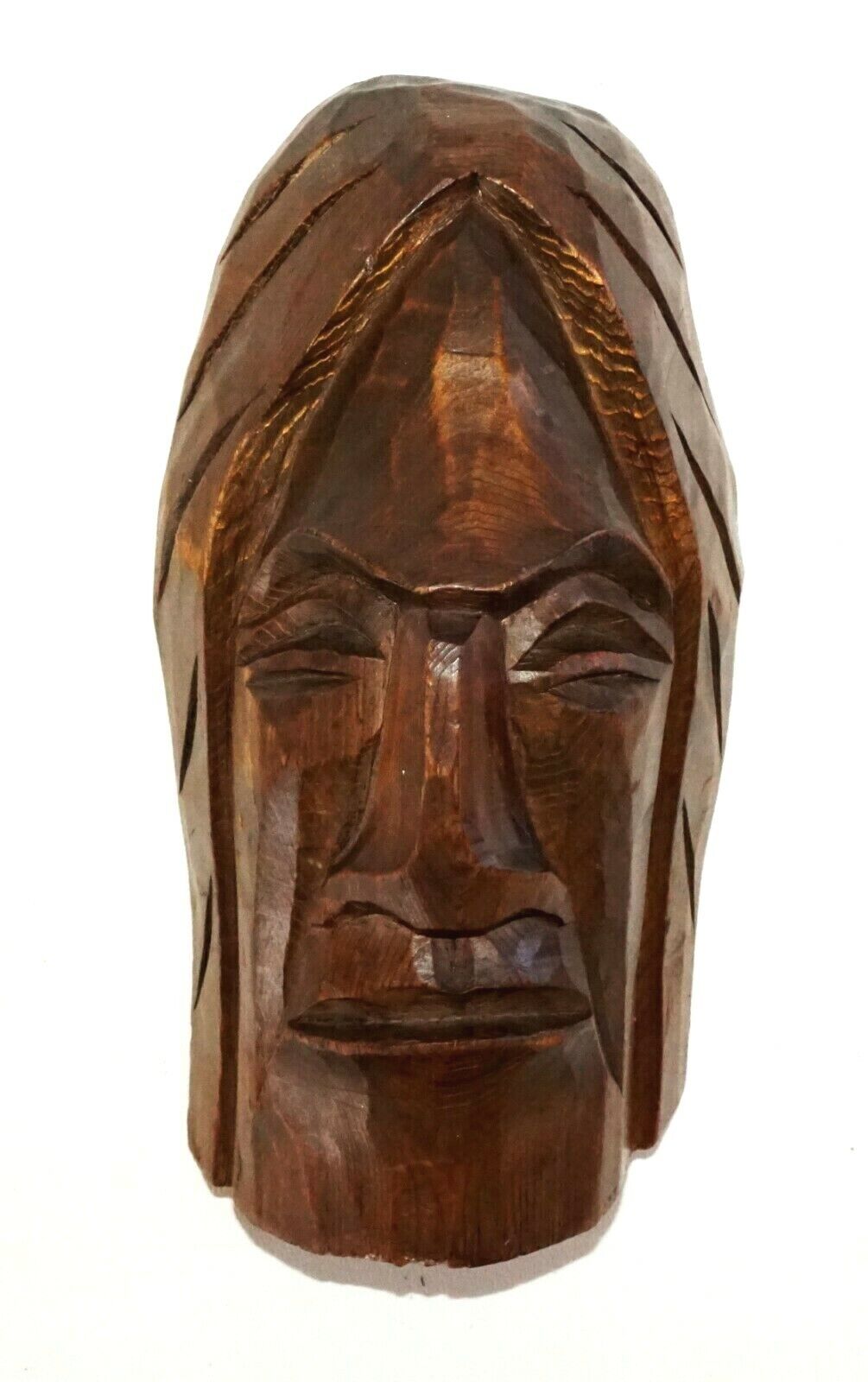 Canada Squamish Nation Carved Wooden Face Sculpture by Fred Baker (B. 1956)(Nil)