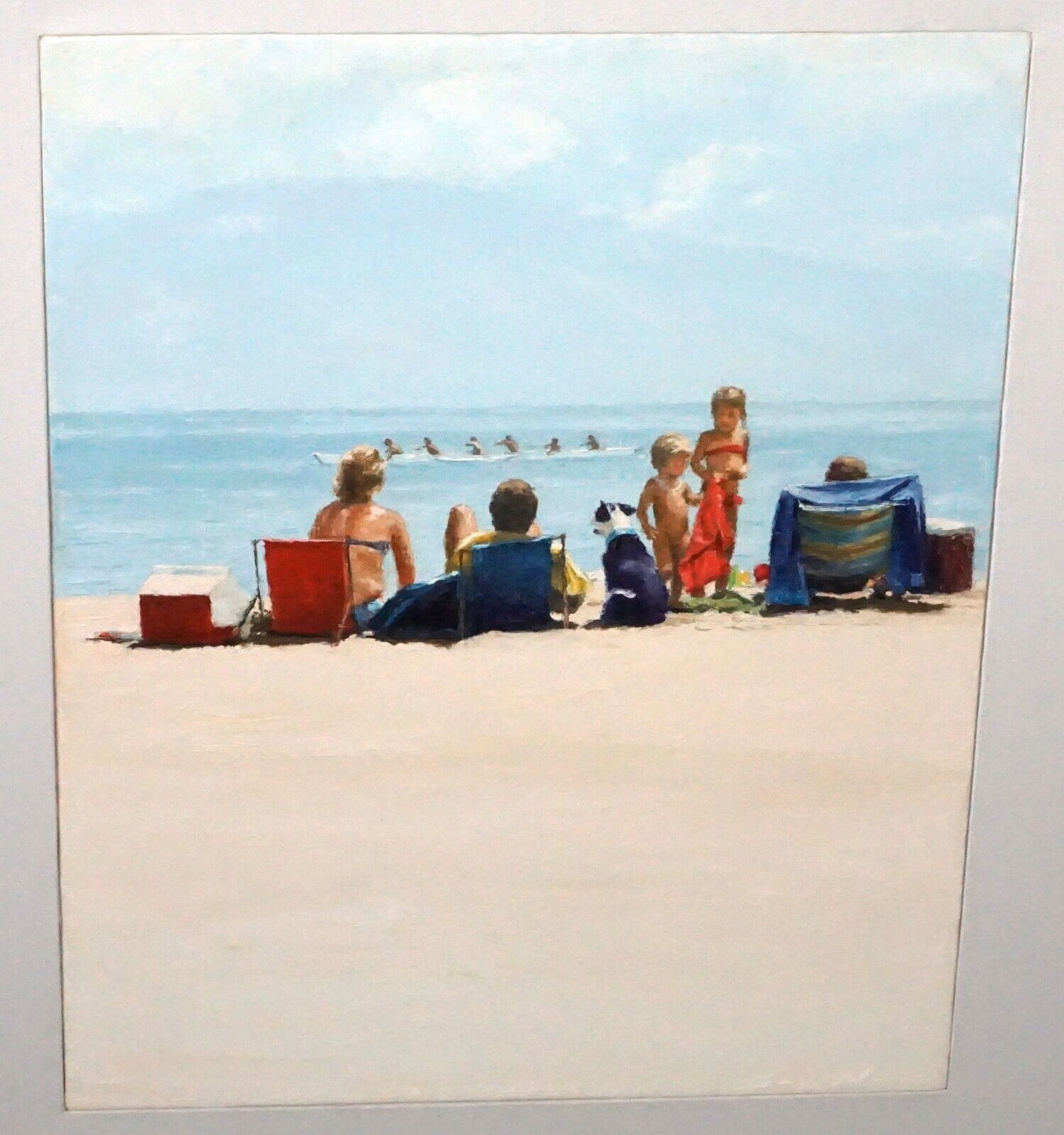 1980s Hawaii Oil Painting "Summer at Canoe Beach, Maui" by George Allan (Val)