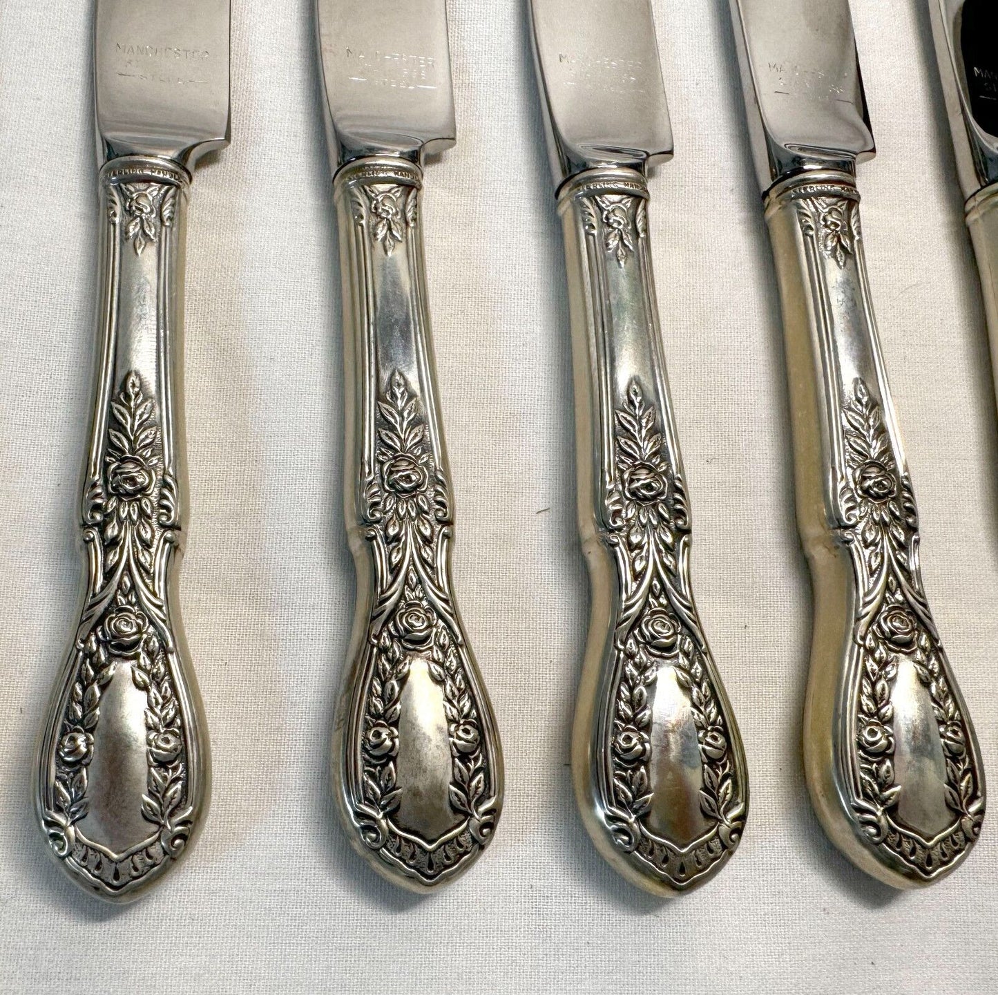 10Pc Sterling Silver Flatware Mixed Lot American Beauty Pat. by Manchester (ChB)