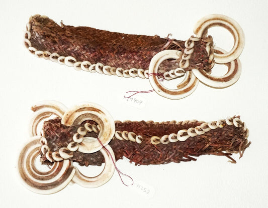 2Pc New Guinea Upper Sepik Kupkain Sing-sing Bracelet Anklet (Mil) M909/253/206