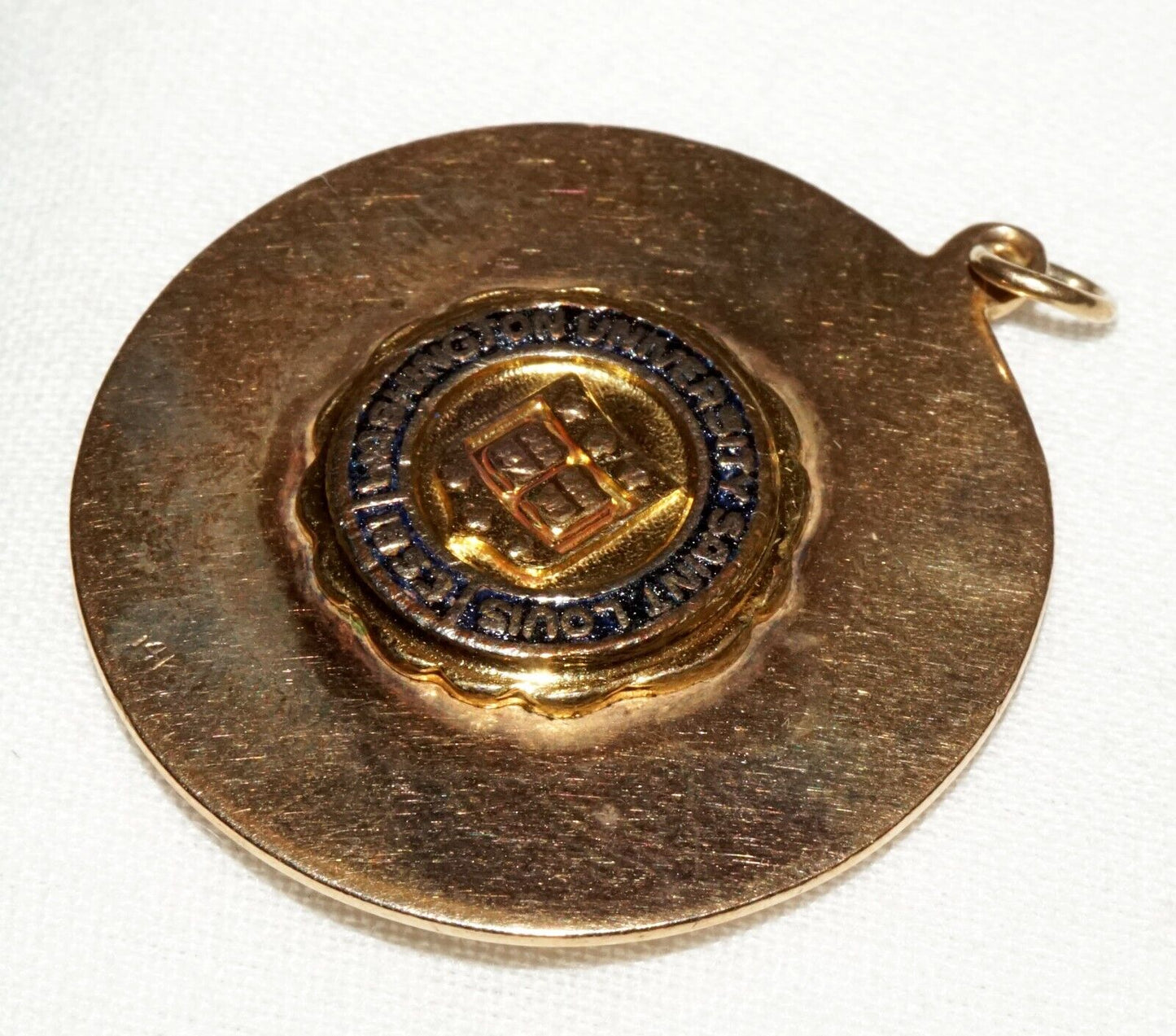 Vintage US 14k Y. Gold & Enamel Pendant Georgetown University Seal Motif (MuS)