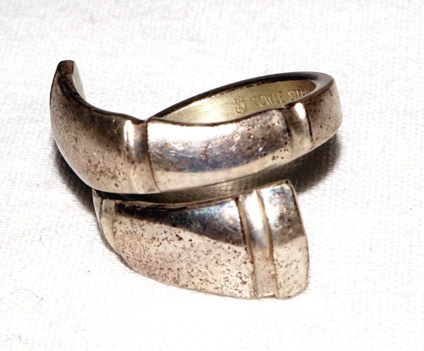 Vintage US Bamboo Design Sterling Silver Ring Sz.6 by Towle (OdC)