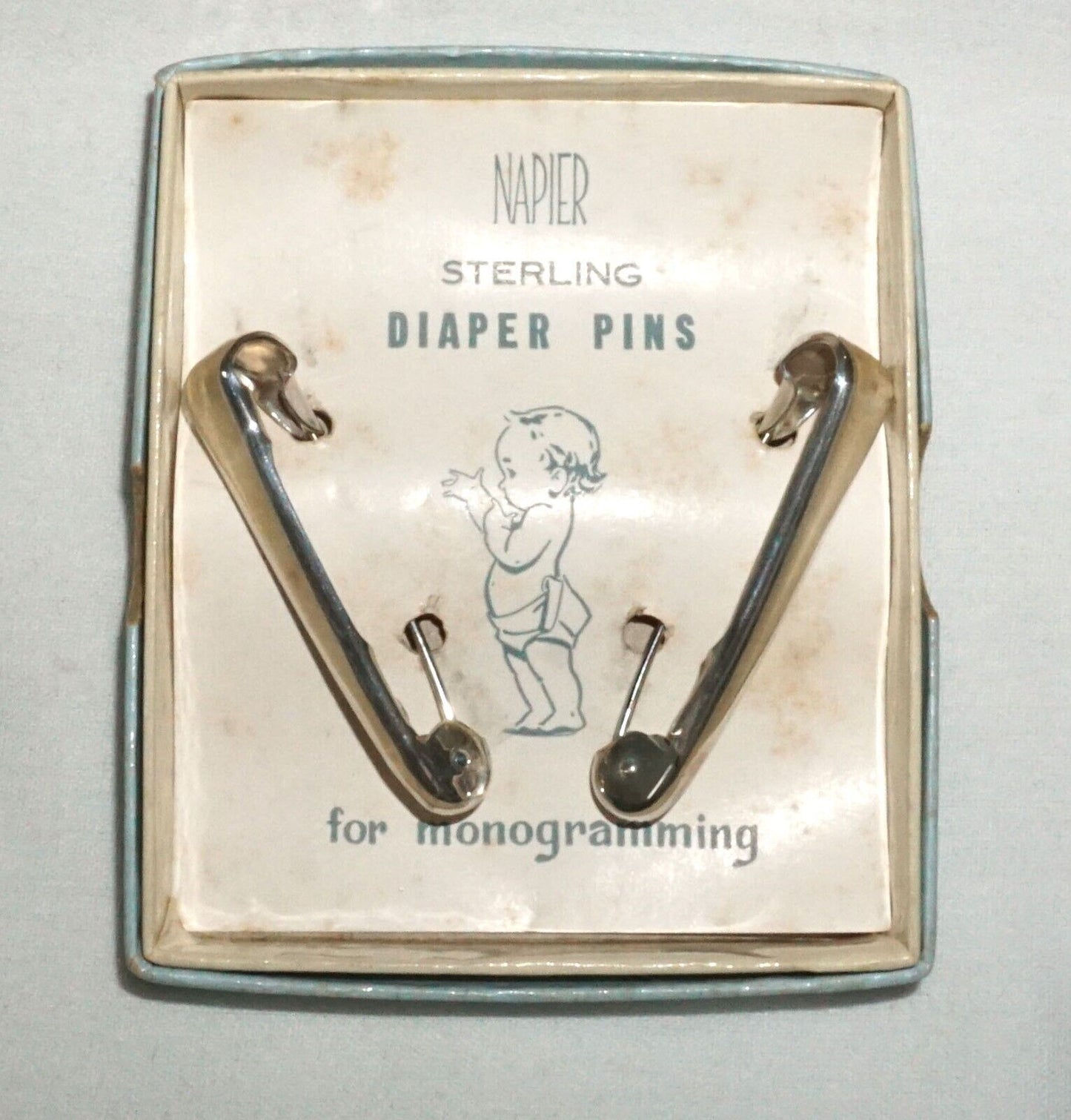 Vintage Baby Teething Rings & Sterling Diaper Pins Combined Lot (MiM)