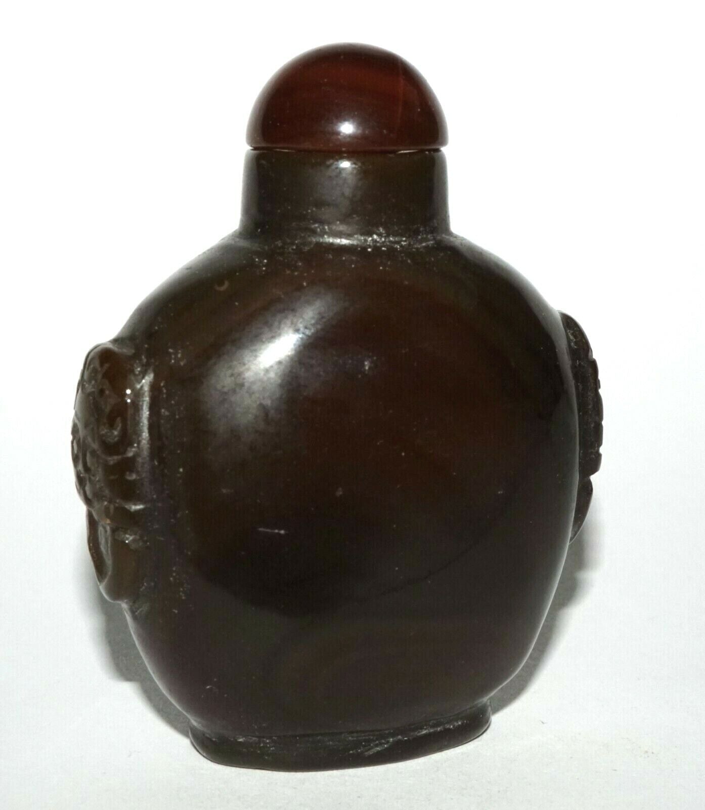 Vintage Chinese Dark Red Agate Snuff Bottle w. Matching Stopper (LeS) G4