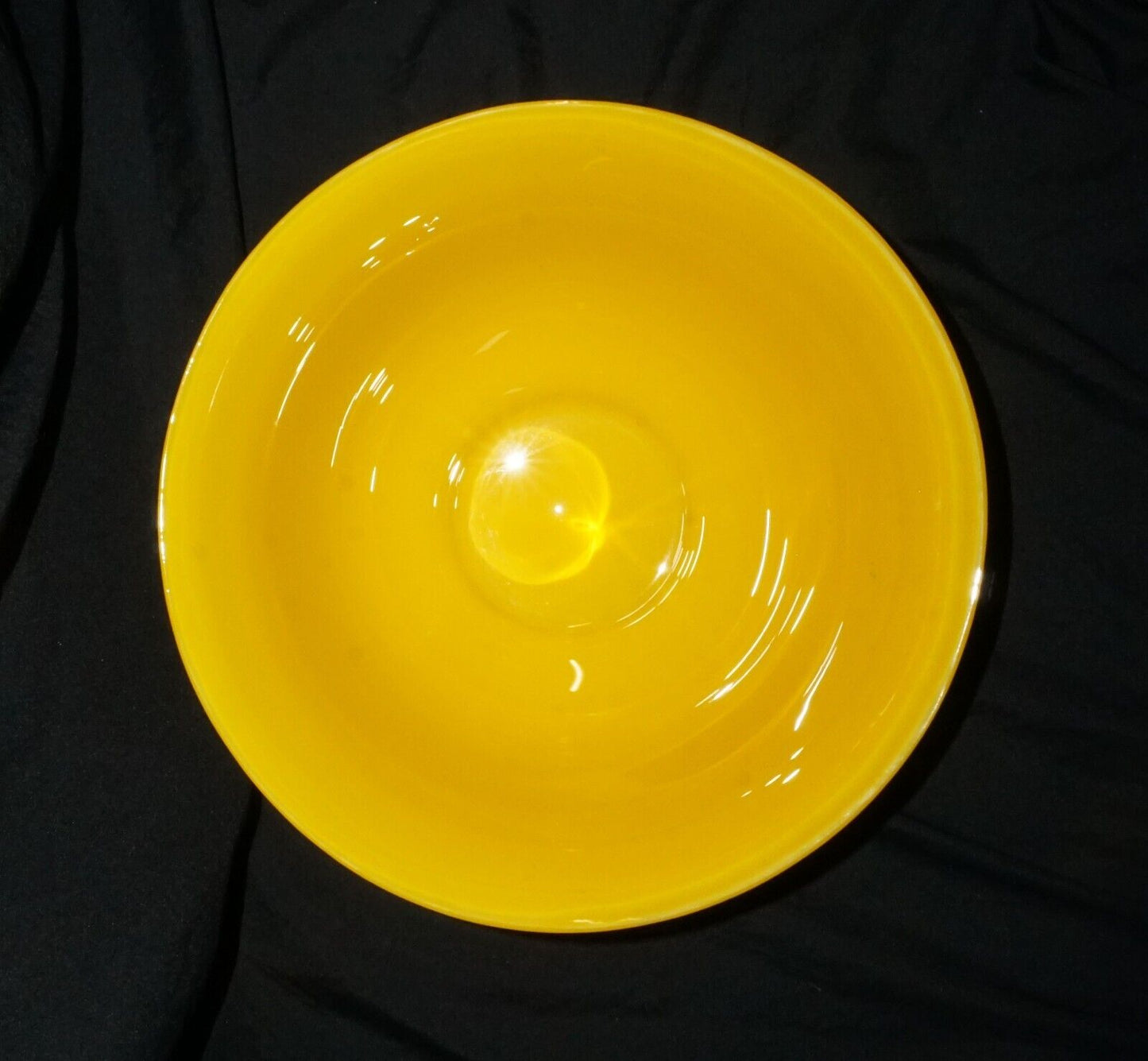 18/19C Chinese Qing Marked LG Yellow Peking Glass Bowl & Stand Qianlong (MiM)