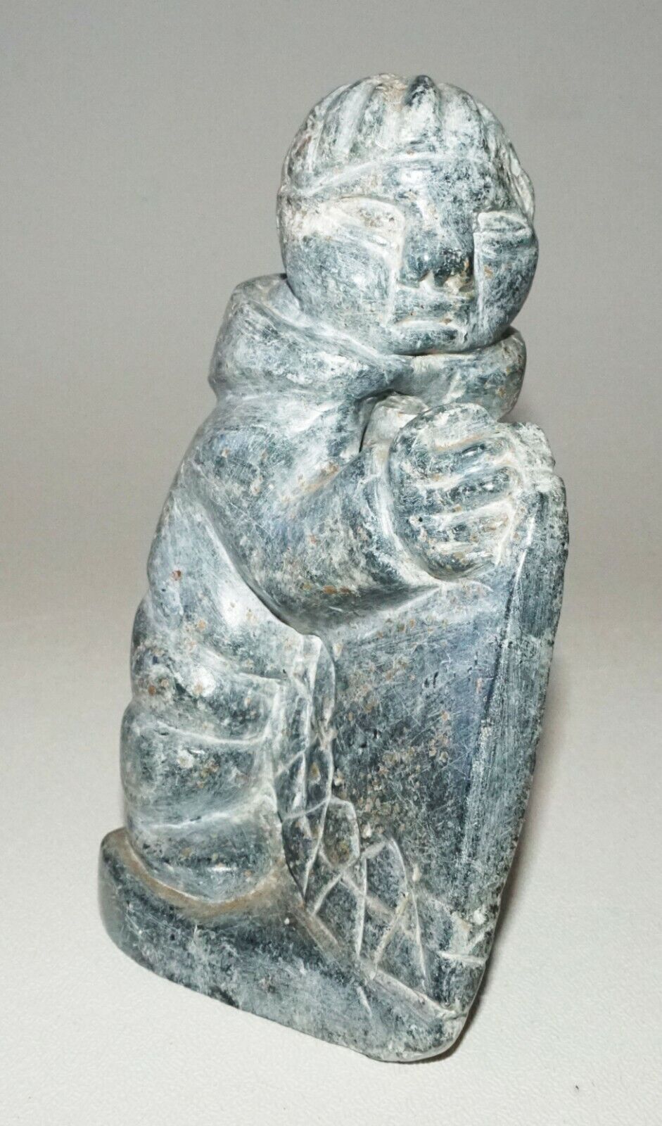 1980 Inuit Eskimo Sugluk Tribe Stone Carved Child by Lally Ohaituk (CLB)