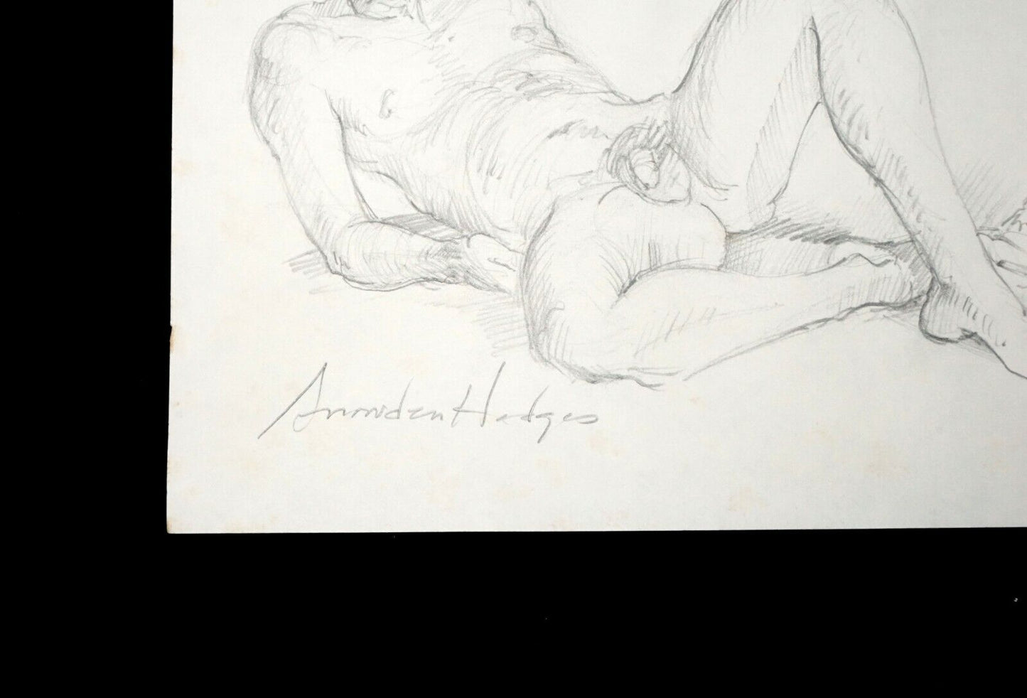 Hawaii Mixed Media WC Wash Drawing Painting Male Nude by Snowden Hodges (Sho)#39