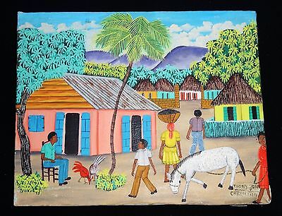 1980's Haitian Acrylic Painting "Cap-Haitian" by Thony Jean (Stea)