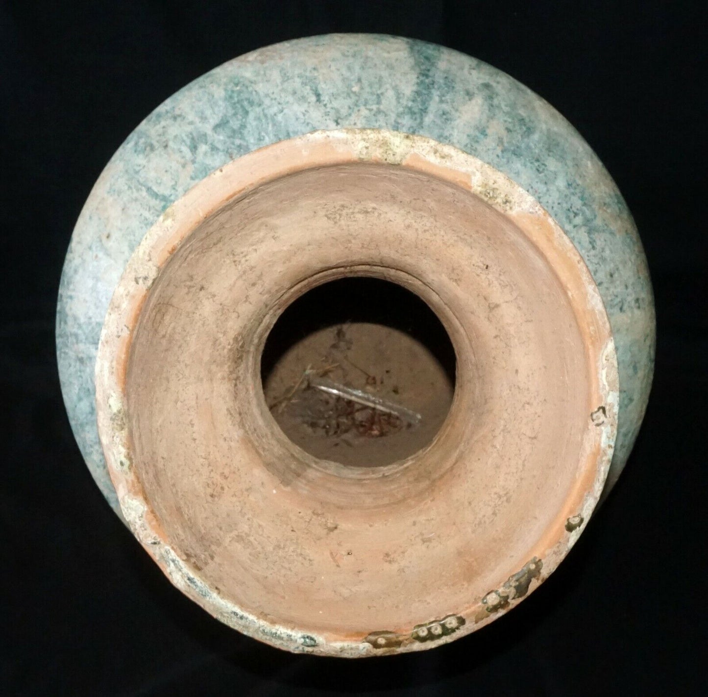 2000 Year Old Chinese Han Period Green Glaze Stoneware Hu Jar Iridescence (FiS)