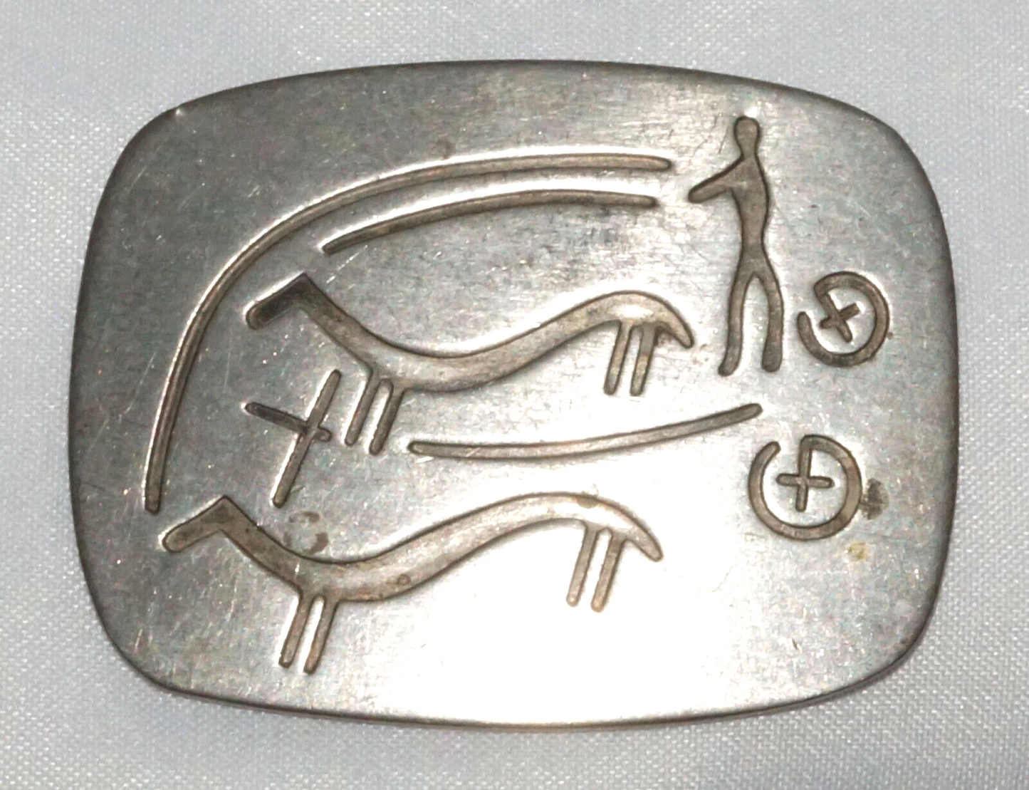 Vintage Mid-Century Pewter Georg Jensen Pewter Charioteer Pin (QuC) 24