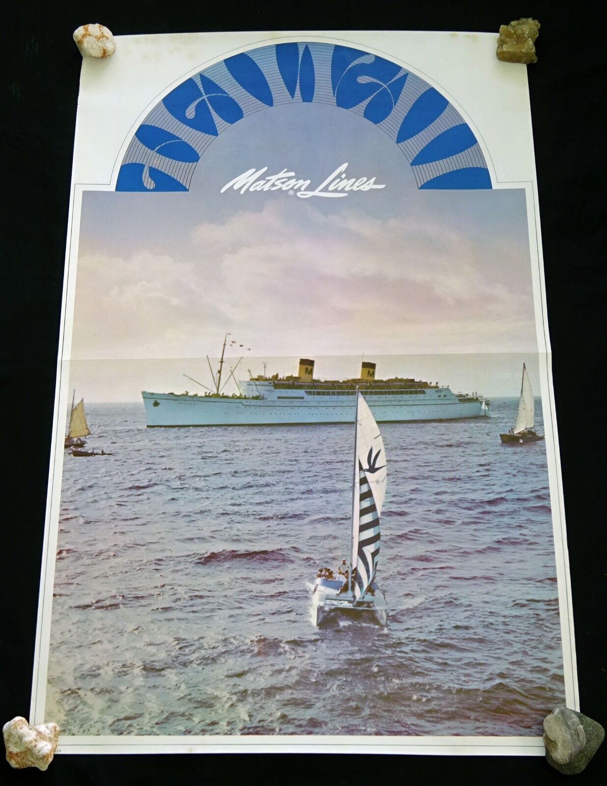 1960s Original Hawaii Matson Lines & Catamaran Poster (HoT)#46