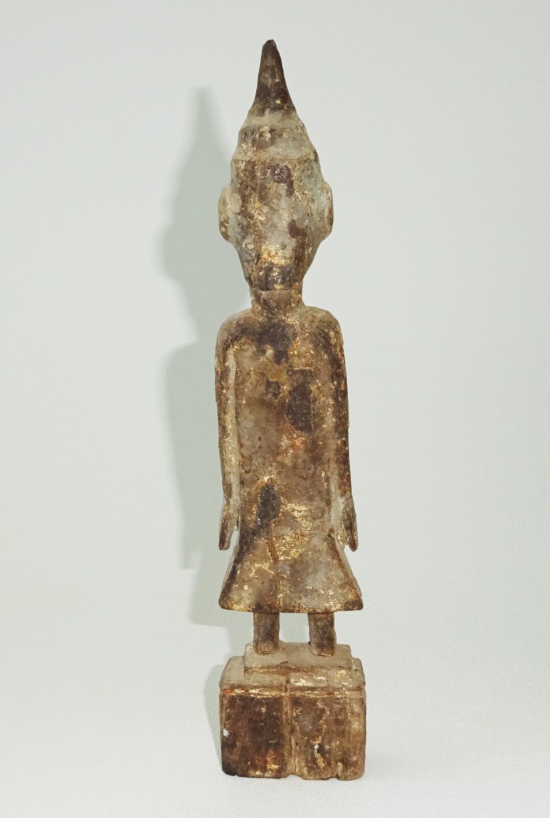 19/20C Northern Laotian Wooden Carved Buddhist Attendant Sculpture (Mil) M569